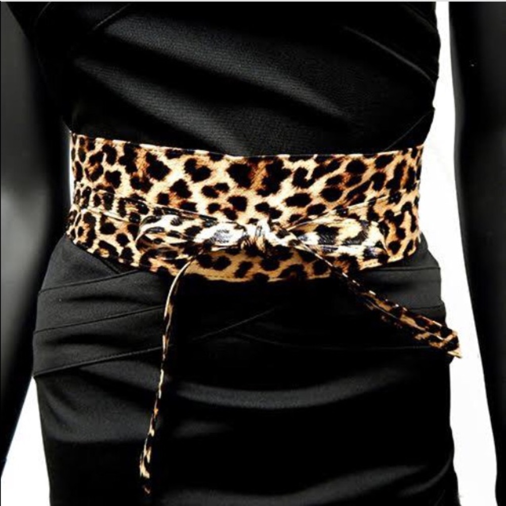 Leopard Print Wrap Belt